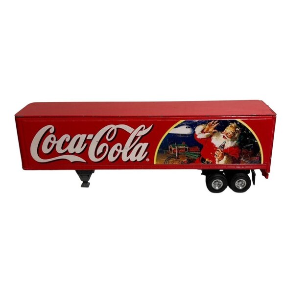 1997 Mattel Coca-Cola Christmas Trailer 1:58 Scale Die-Cast Model Red - Picture 1 of 15